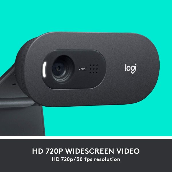 Logitech C505 Webcam - 720p HD External USB Camera for Desktop or Laptop with Long-Range Microphone, Compatible with PC or Mac